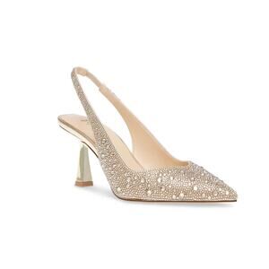 Betsey Johnson Gold Slingback Heels